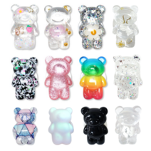 [곰돌이 그립톡 모음] 귀여운 글리터 베어 핸드폰 거치대 투명 불투명 레진 스마트톡, A-2