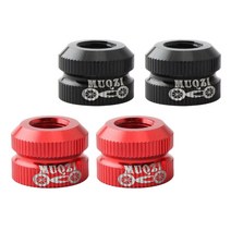 2 쌍의 진공 청소기 너트 에어 챔버 프레스타 플러그, 12x8.5mm., 알루미늄 합금, 블랙 + 레드