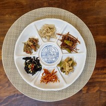 떡살 도자기 7칸 반찬 나눔접시 칠절판, 1개