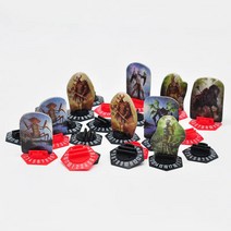 글룸헤이븐 인기 보드 게임 피규어 카드 Gloomhaven Standee Bases 30 개 팩 3D 프린트 육각 몬스터 스탠드 건강 추적기 및 상태 토큰 슬롯 포함