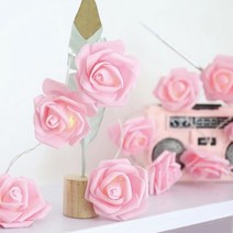 LED가랜드 장미전구 핑크 (10구) 차박 캠핑 분위기 장식 인테리어 무드등, 상세페이지 참조