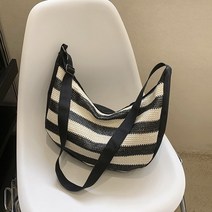 묘먀미 스트라이프 캐주얼 여성 크로스 숄더백 Z0194