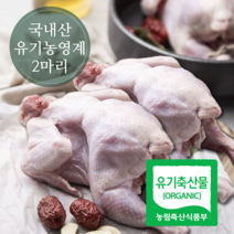 [올계] 유기농 닭 삼계용 2마리 (냉동) 영계 500g X 2마리 = 1kg
