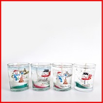 (5온즈 4개만들기) 겨울눈사람-크리스마스 양초 젤캔들 키트 만들기(150ml/4), 유칼립투스, 그린, 4개