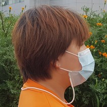 [인씨네] 마스크 스트랩 심플한 목걸이줄 분실방지 길이 52cm 짧은 고리 목줄 목걸이 넥밴드 인쇄비용 별도, 플랫형-블랙(포장없음)