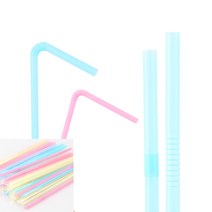 주름 빨대 50P 슬러시빨대 스트로우 슬러쉬빨대, 6x210mm