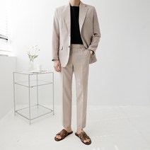 린넨 여름 쿨썸머 투버튼 남자 블레이져 자켓 스판 수트 셋업(5color)