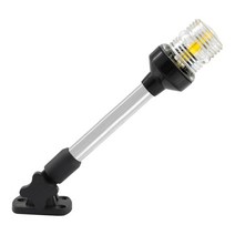 해양 LED 항법 등 고정 마운트 IP67 방수 스턴 라이트 접는베이스 12-24 VDC 요트 폰툰, 12인치, ABS, 검은색
