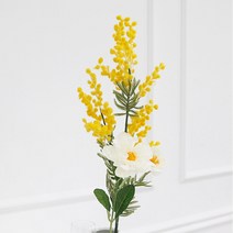 FLOWER 87cm 미모사 조화 가지 은엽 아카시아 꽃 1P, 87cm미모사조화(화이트)