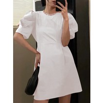 VONDA 퍼프소매 여성 여름 A 라인 원피스 오버 사이즈
