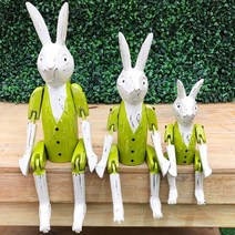 (주)아트인 윤식당 토끼 관절목각인형 3P 세트, 그린양복