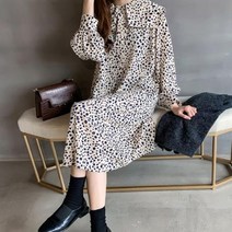 호피무늬 봄 가을 패턴 원피스 DS-AL682