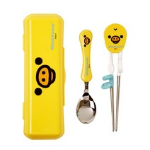 아동칫솔모 리락쿠마 스푼연습젓가락 케이스세트-옐로우_[230330EA], 본상품선택, 본상품선택