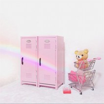 미니 락커 락커룸 틱톡 인스타 미니어처 꾸미기 화장품 정리대 화장품 정리 캐비닛 캐비넷, 핑크 캐비닛