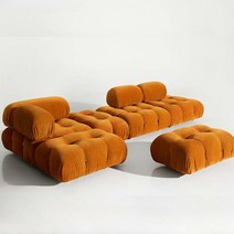 페블소파 패브릭 3인 조약돌 모듈형 코너 소파, 그레이