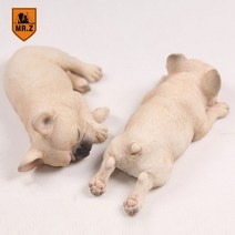 실물 같은 강아지인형 리얼 불독 개 모형 귀여운 애견 장식 소품 미니 애니멀, F수면강아지