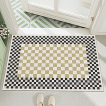 폴라도레 코일 현관매트 출입구 베란다 발판 대형 매트, 03.더블체커보드_커피, 1.90x60cm, 1개
