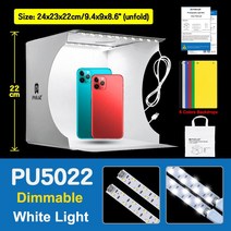 제품사진촬영 포토부스 촬영박스 소프트박스PULUZ-미니 사진 스튜디오 조명 박스 접이식 링 LED 촬영 텐트, 01 20cm Dual LED