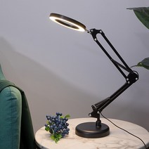 미주컴퍼니 스탠드 대형 확대경 USB 돋보기 링라이트, 블랙, 1개