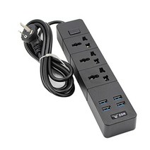 고전력 산업용 기관용스위치가있는 범용 전원 스트립 홈 전기 소켓 확장 3 콘센트 4USB 포트 EU 미국 CN 영, 04 UK, 01 white