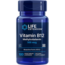 라이프익스텐션 녹여먹는 비타민 B12 메틸코발라민 500mg 100 lozenges, 1팩