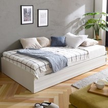 네추럴 인테리어 헤드리스 슈퍼싱글 침대 프레임 2색, 오크