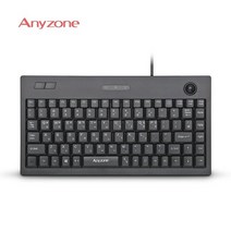 애니존 유선 트랙볼 키보드 ATK-100 USB 마우스, 블랙