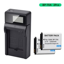 PALO 1-6pcs BP-70A 삼성호환 AQ100 DV150F ES65 ES73 ES74 ES75 ES80 MV800, 07 2battery and charger