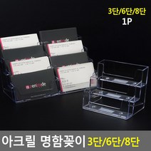 투명 명함 꽂이 쿠폰 카드 거치 케이스 2개 쿠폰함 쿠폰보관함 명암꽃이, 8단