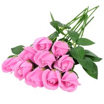 비누꽃 비누꽃바구니 꽃다발 플라워박스 32cm 105pcs 장미 비누 꽃 꽃다발 가정, 분홍