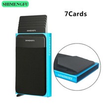 팝업 RFID ID 카드 홀더 남성 지갑 미니 패키지 알루미늄 금속 보호 장비 보관 가방 스마트 퀵 릴리스 여성
