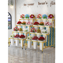 꽃 진열대 플라워샵 꽃집가판대 매대 거치대 계단식, 16. 한 층에 네 겹의 골드【16백통】