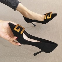 주타오타임 여성 뾰족코 스틸레토 하이힐 정장 구두 7cm