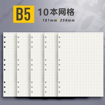 엽서북 제작 샘플북 책커버 북케이스 도서 밴딩 자가출판 책자 독서 시집인쇄 두께 조절 가능, 10권 9홀 B5 그리드(총 600장)