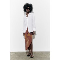 독일 자라 ZARA OVERSIZE LINEN SHIRT - Oyster White 103243