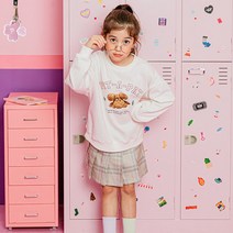 [피러팻] 체크플리츠스커트_베이지 + 럭키클로버참
