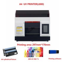 고속 입문자 초보용 챔버 오픈형 3D프린터 uv 프린터 a3 r1390 l800 다기능 평판 인쇄 기계 전화 케이스 실린더 병 나무 유리 양초 프린터, a4 200ml 잉크, au 플러그