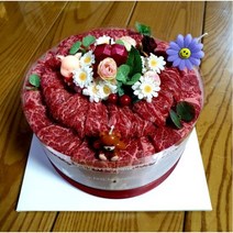 특이한 한돈 고기 케이크 와규등심 꽃갈비살 삼겹살 케익 1개, 한돈케익2kg