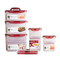 냉장고 김치통 발효 숙성 투명 용기, 2개 세트(누름판 포함), 4L