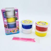3000 4색 컬러펀 클레이 1개 랜덤-부드럽고 가벼운 매직점토 답례품 생일선물 단체선물