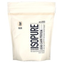 Isopure 단백질 분말 탄수화물 무함유 무맛 454g, 453g