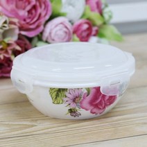 잉글리쉬 로즈 도자기 락 찬통(중).디아슬라, 1개