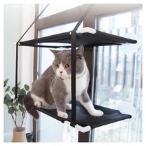 밀리언펫 1층 2층 고양이 창문 부착형 해먹 그네 침대, 2. 밀리언펫1단해먹 그레이