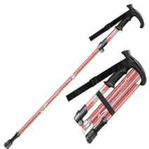 [AIDU] 등산스틱 5단+스틱케이스, 블랙