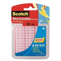 3M 재접착폼양면테이프 R103(12.7x12.7mm 72개입) 접착 특수 TAPE 오피스 사무 문구 강력 학용품 게시 부착