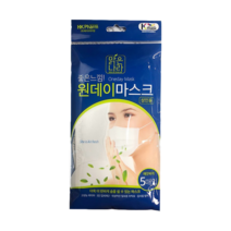 맑은나라 좋은느낌! 원데이마스크 화이트 5매입, 3개
