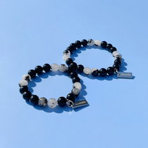 스트릿캣파파 길고양이 유기묘 후원 루세테 오닉스 블랙 침수정 원석 팔찌 - Onyx Black Rutilated Quartz