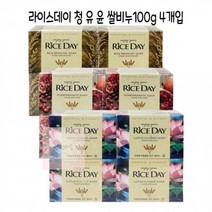세수비누_CJ라이온_쌀겨)_라이스데이_-D_X4개입(연꽃_100g_석류 DE5E, 쌀겨윤