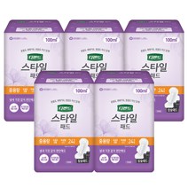 디펜드 스타일 패드 참숯 여성용 중용량, 5개, 패드형, 24개입
