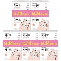 생리대 화이트 순한순면 중형 14+14매 X 5팩 날개형
